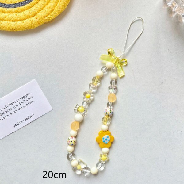 Beaded Flower Mobile Phone Lanyard Jewelry Accessories Hand Rope Lanyard - Image 4