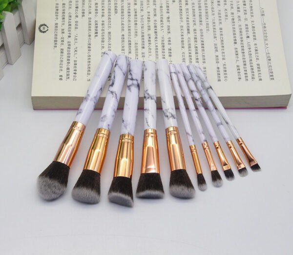 15 Marbled Design Makeup Brushes Set - Image 6