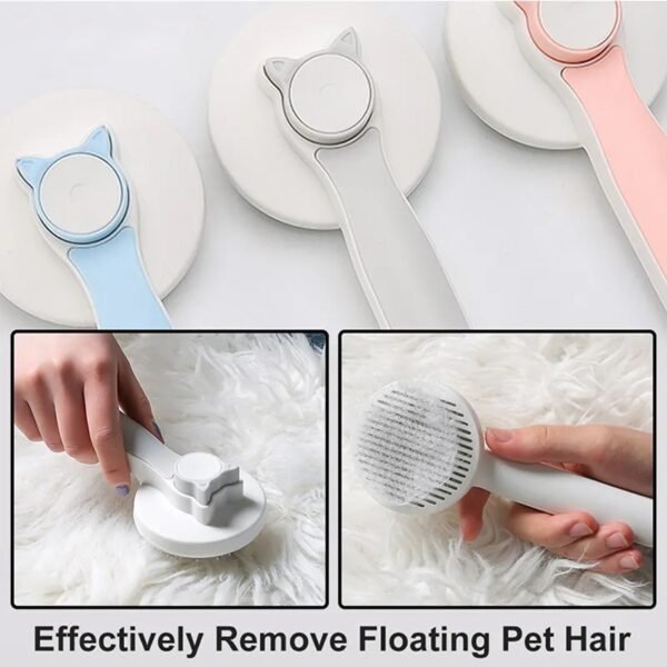 Cat Grooming Brush, Self Cleaning Slicker Brushes For Dogs Pet Hair Removal Comb Stainless Steel Needle Cat Brush Self Cleaning For Cats Dogs Hair Remover Scraper Pet Grooming Tool - Image 9