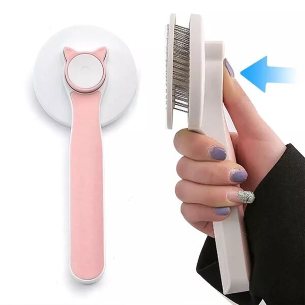 Cat Grooming Brush, Self Cleaning Slicker Brushes For Dogs Pet Hair Removal Comb Stainless Steel Needle Cat Brush Self Cleaning For Cats Dogs Hair Remover Scraper Pet Grooming Tool - Image 4