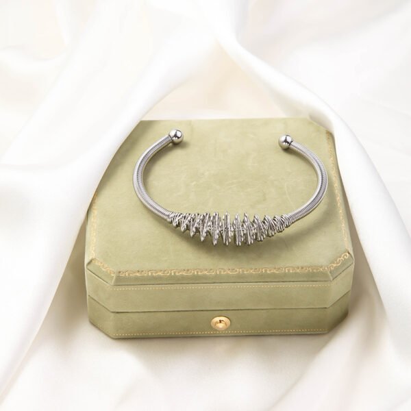 Stainless Steel Fashion Woven Open-ended Bracelet - Image 5