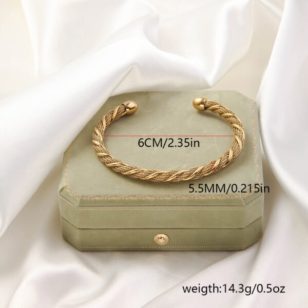 Stainless Steel Fashion Woven Open-ended Bracelet - Image 6