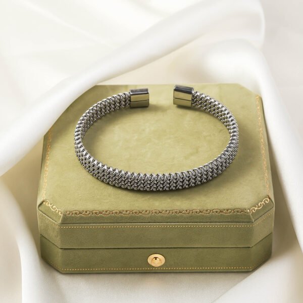 Stainless Steel Fashion Woven Open-ended Bracelet - Image 10