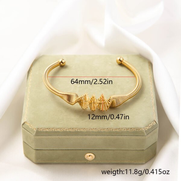 Stainless Steel Fashion Woven Open-ended Bracelet - Image 2
