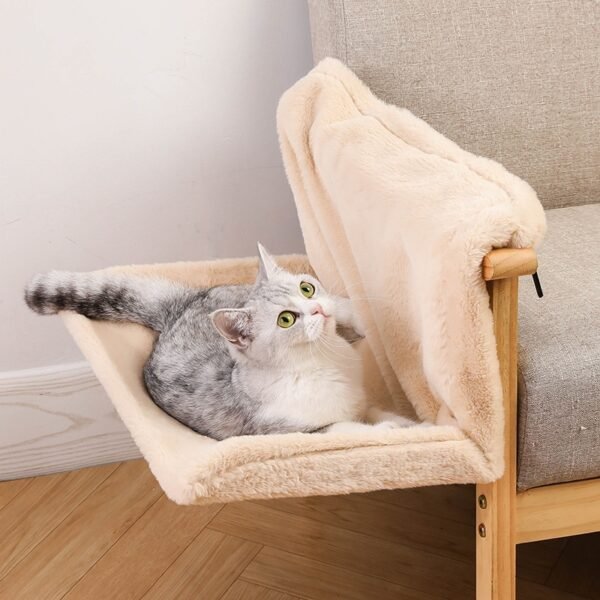 Plush L-shaped Cat Hammock Hanging Cat Nest Pet Products - Image 2