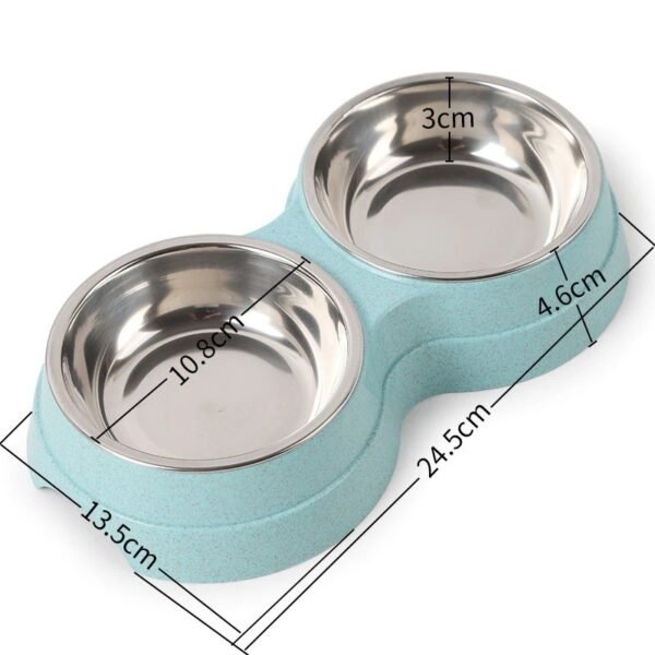 Double Pet Bowls Dog Food Water Feeder Stainless Steel Pet Drinking Dish Feeder Cat Puppy Feeding Supplies Small Dog Accessories - Image 5