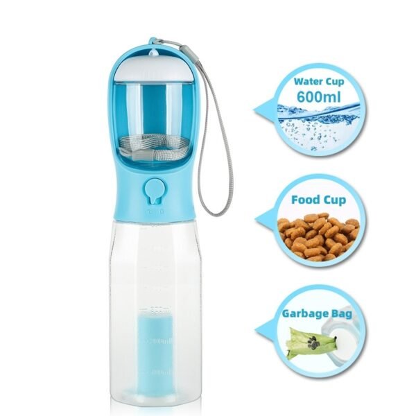 Portable Cat Dog Water Bottle Food Feeder Drinker Poop Dispenser 3 In 1 Leak-proof Multifunctional Dog Water Bottle Pet Products - Image 4