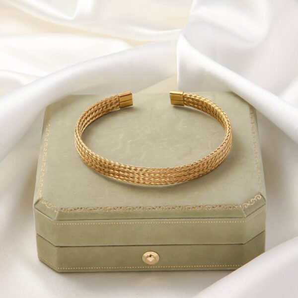 Stainless Steel Fashion Woven Open-ended Bracelet - Image 3